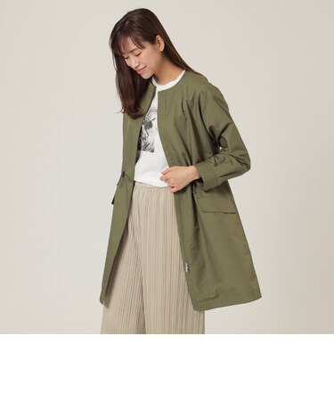 【ウォッシャブル】トリアセタイプライターノーカラーコート