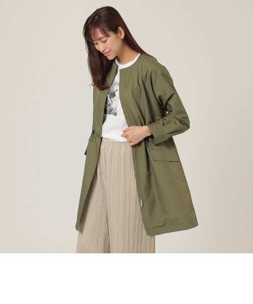 【ウォッシャブル】トリアセタイプライターノーカラーコート