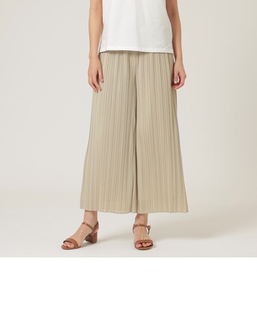 【ウォッシャブル】ナロープリーツパンツ