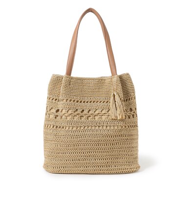 コード柄編みトートバッグ