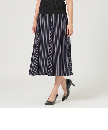 【ウォッシャブル】【セットアップ対応】ハイゲージストライプ天竺スカート