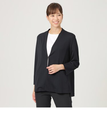 【セットアップ対応】【ウォッシャブル】トリアセ梨地ジャージカーディガンジャケット