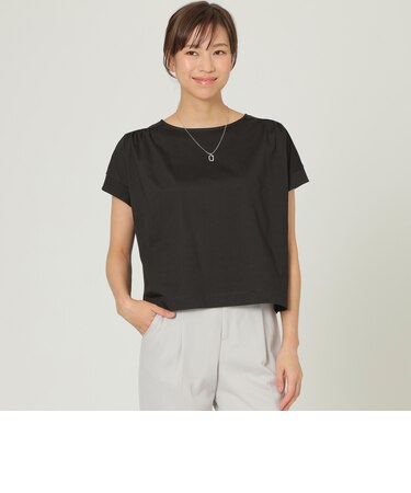 【ウォッシャブル】プレーティング天竺プルオーバーカットソー