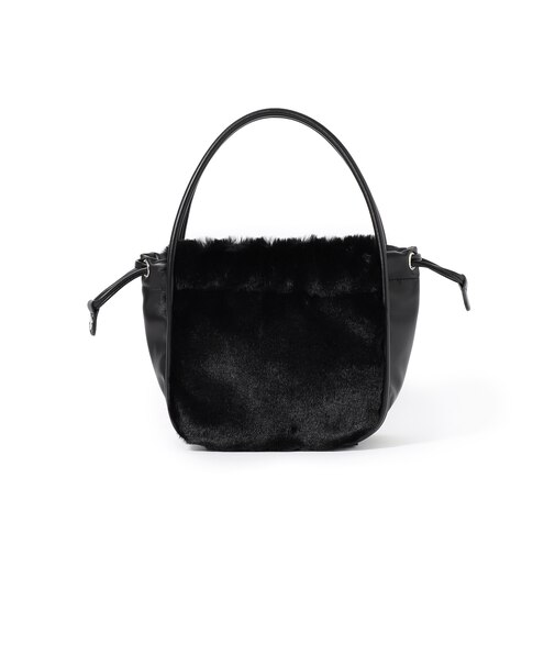 フェイクファー巾着バッグ