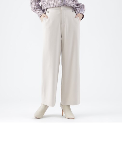 【ウォッシャブル】ピーチツイルセミワイドパンツ