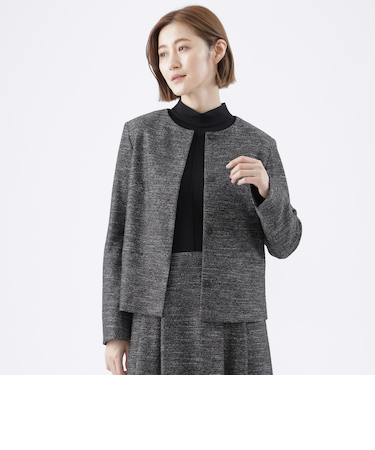 【80周年記念アイテム】【美シリーズ】ブライトツィードノーカラージャケット