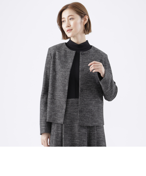 【80周年記念アイテム】【美シリーズ】ブライトツィードノーカラージャケット