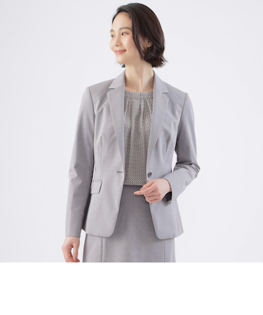 【美シリーズ】【セットアップ対応】【ウォッシャブル】トリアセスビンポンチテーラードジャケット