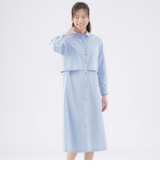 【ウォッシャブル】【はっ水】【UV対策】タイプライターシャツワンピース