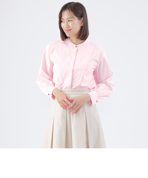 【ウォッシャブル】【はっ水】【UV対策】タイプライターバンドカラーシャツ