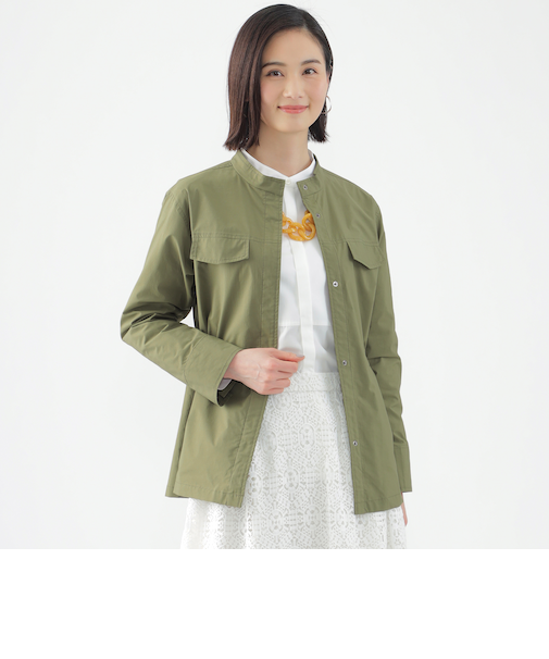 【はっ水】【UV対策】【ウォッシャブル】カミフスタンドカラーブルゾン