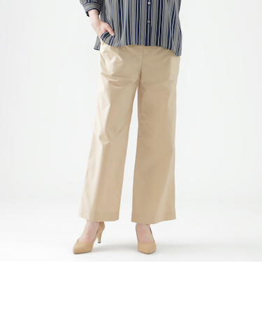 【はっ水】【UV対策】【ウォッシャブル】カミフワイドストレートパンツ