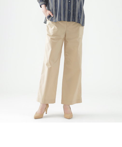 【はっ水】【UV対策】【ウォッシャブル】カミフワイドストレートパンツ