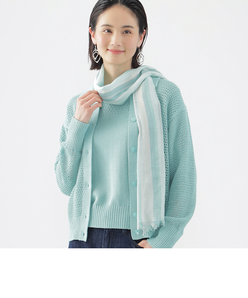 【ウォッシャブル】ドビー織りショートストール