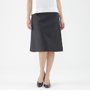 【美シリーズ】【セットアップ対応】【ウォッシャブル】リネンライクブッチャーAラインスカート