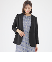 【美シリーズ】【弱はっ水】【防しわ】【セットアップ対応】ドットエアーノーカラージャケット