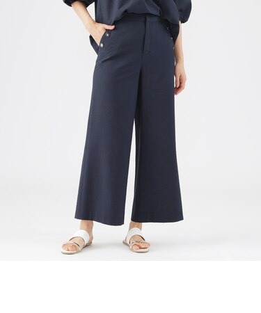 【吸水速乾】【防しわ】【ウォッシャブル】コードレーンストライプワイドパンツ