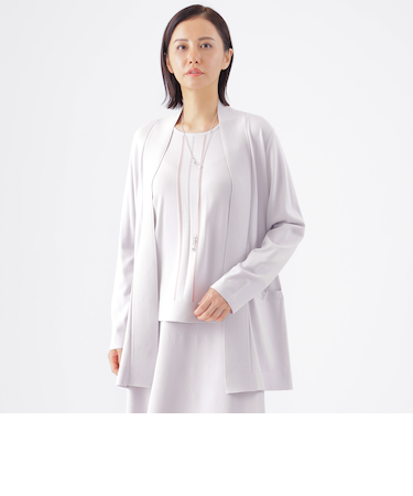 【ウォッシャブル】コンフォートバイカラーカーディガン