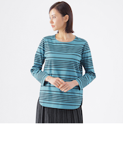 【ウォッシャブル】パネルボーダープルオーバーカットソー