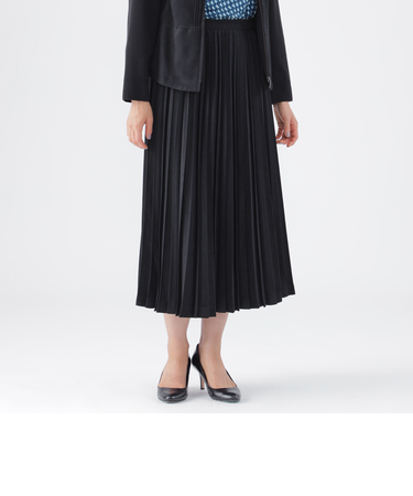 【ウォッシャブル】ストレッチスエードプリーツスカート