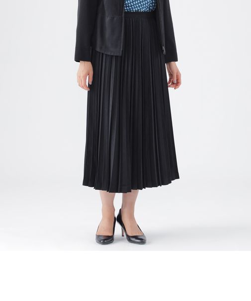 【ウォッシャブル】ストレッチスエードプリーツスカート