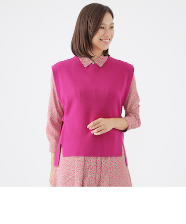 【ウォッシャブル】エクストラファインウールニットジレ