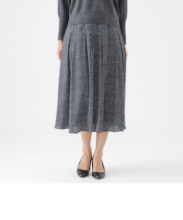 【ウォッシャブル】ジオメトリックプリントタックスカート