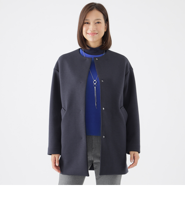 【STORY掲載】【ウォッシャブル】ベアダンボールノーカラーコート