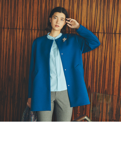 【STORY掲載】【ウォッシャブル】ベアダンボールノーカラーコート