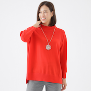 【WEB・一部店舗限定】【ウォッシャブル】スーパーファインウールチュニックニット