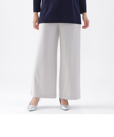 【ウォッシャブル】ラグジュアリースムースワイドストレートパンツ