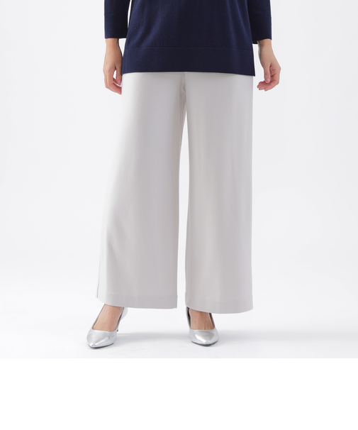 【ウォッシャブル】ラグジュアリースムースワイドストレートパンツ