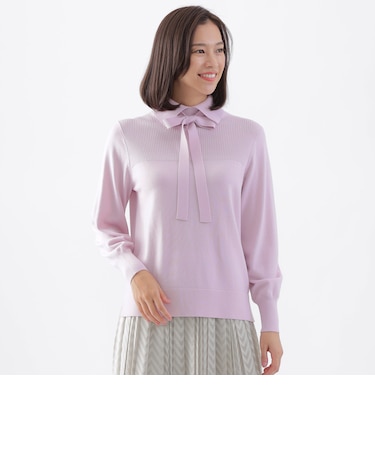 【ウォッシャブル】エクストラファインウールデザインプルオーバーニット