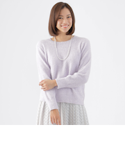 【ウォッシャブル】ラメモールプルオーバーニット