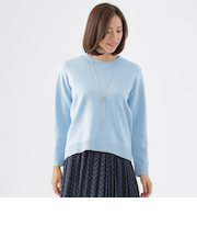 【ウォッシャブル】ウールブレンドプルオーバーニット