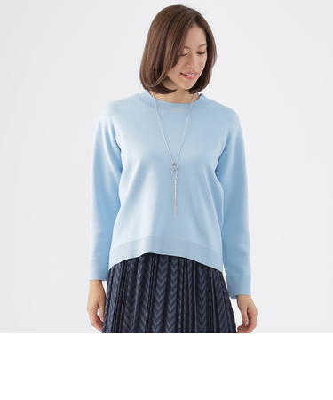 【ウォッシャブル】ウールブレンドプルオーバーニット