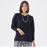 【ウォッシャブル】ウールブレンドリンクスプルオーバーニット