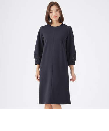 【ウォッシャブル】ジョーゼットジャージワンピース