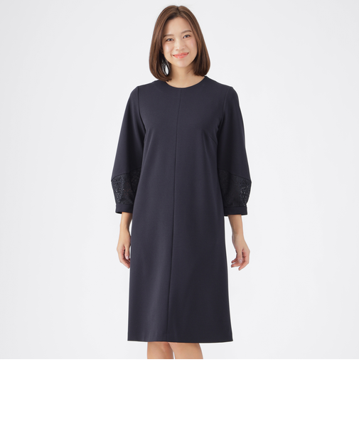 【ウォッシャブル】ジョーゼットジャージワンピース