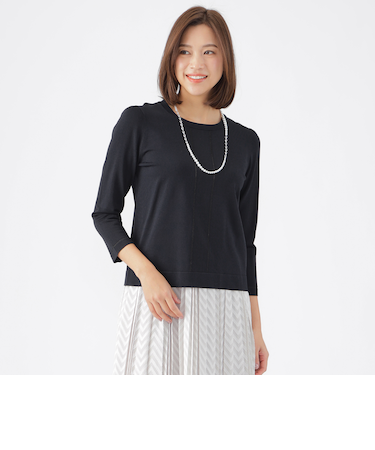 【ウォッシャブル】コンフォートブライトプルオーバーニット