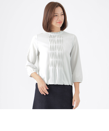 【ウォッシャブル】ストレッチファイユブラウス