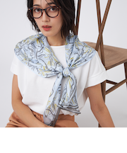 花柄シルクメッシュストール