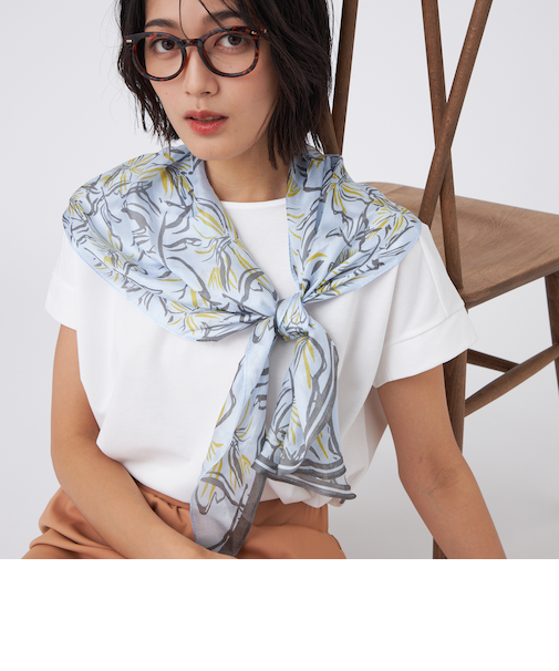 花柄シルクメッシュストール