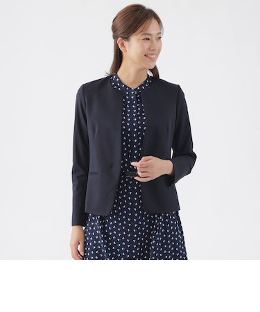 【美シリーズ】【ウォッシャブル】【セットアップ対応】トリアセスビンモクロディノーカラージャケット