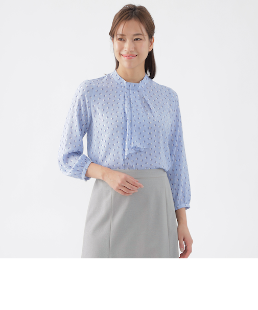 【ウォッシャブル】【セットアップ対応】スピリットジオメプリントブラウス