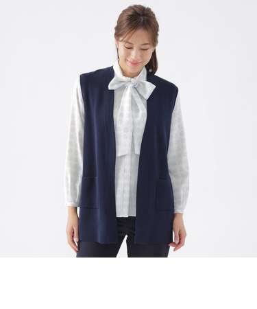【ウォッシャブル】コンフォートストレッチニットベスト