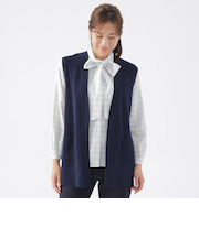 【ウォッシャブル】コンフォートストレッチニットベスト