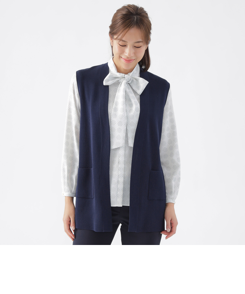 【ウォッシャブル】コンフォートストレッチニットベスト