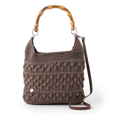 バンブーハンドルニットバッグ