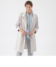 【はっ水】【ウォッシャブル】メモリッシュタッサースタンドカラーコート